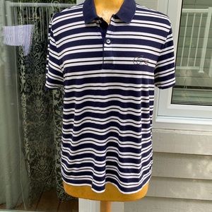 Lacoste regular fit striped navy polo women’s